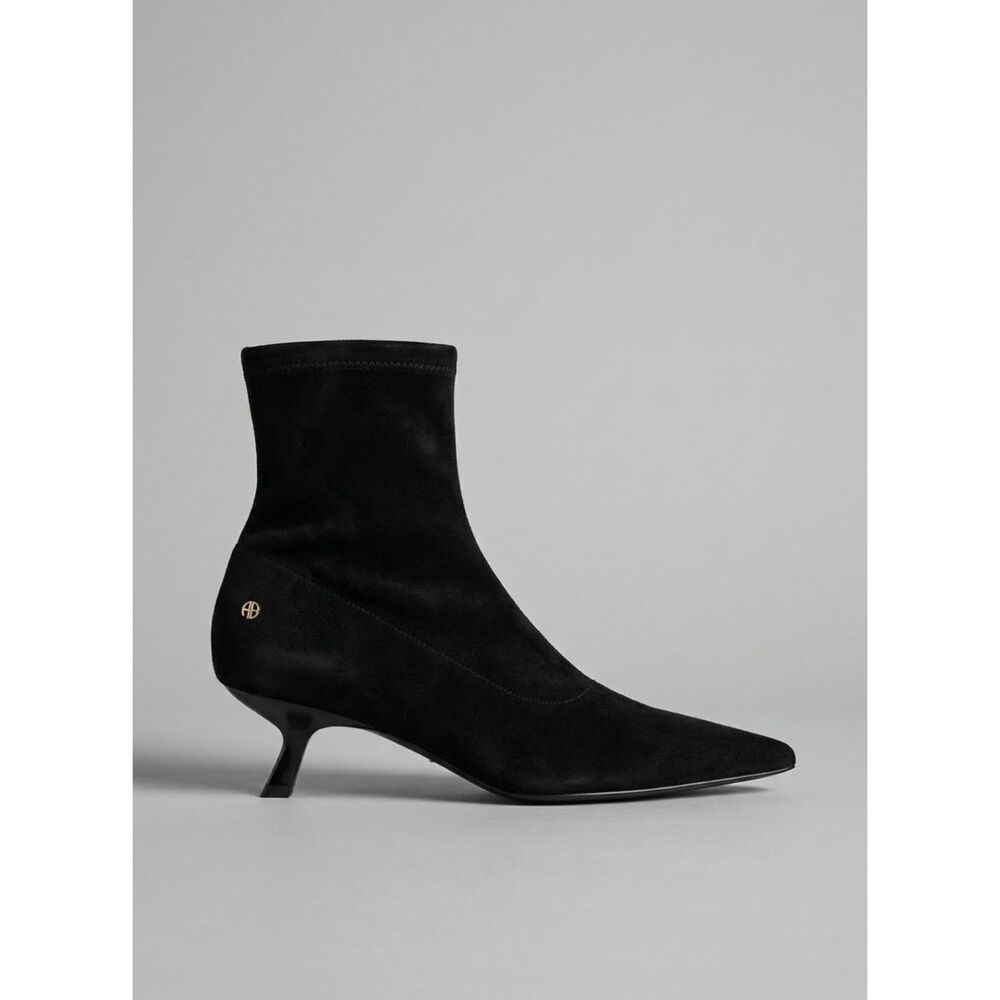 Anine Bing Women Hilda High Heel Suede Boots Black 7